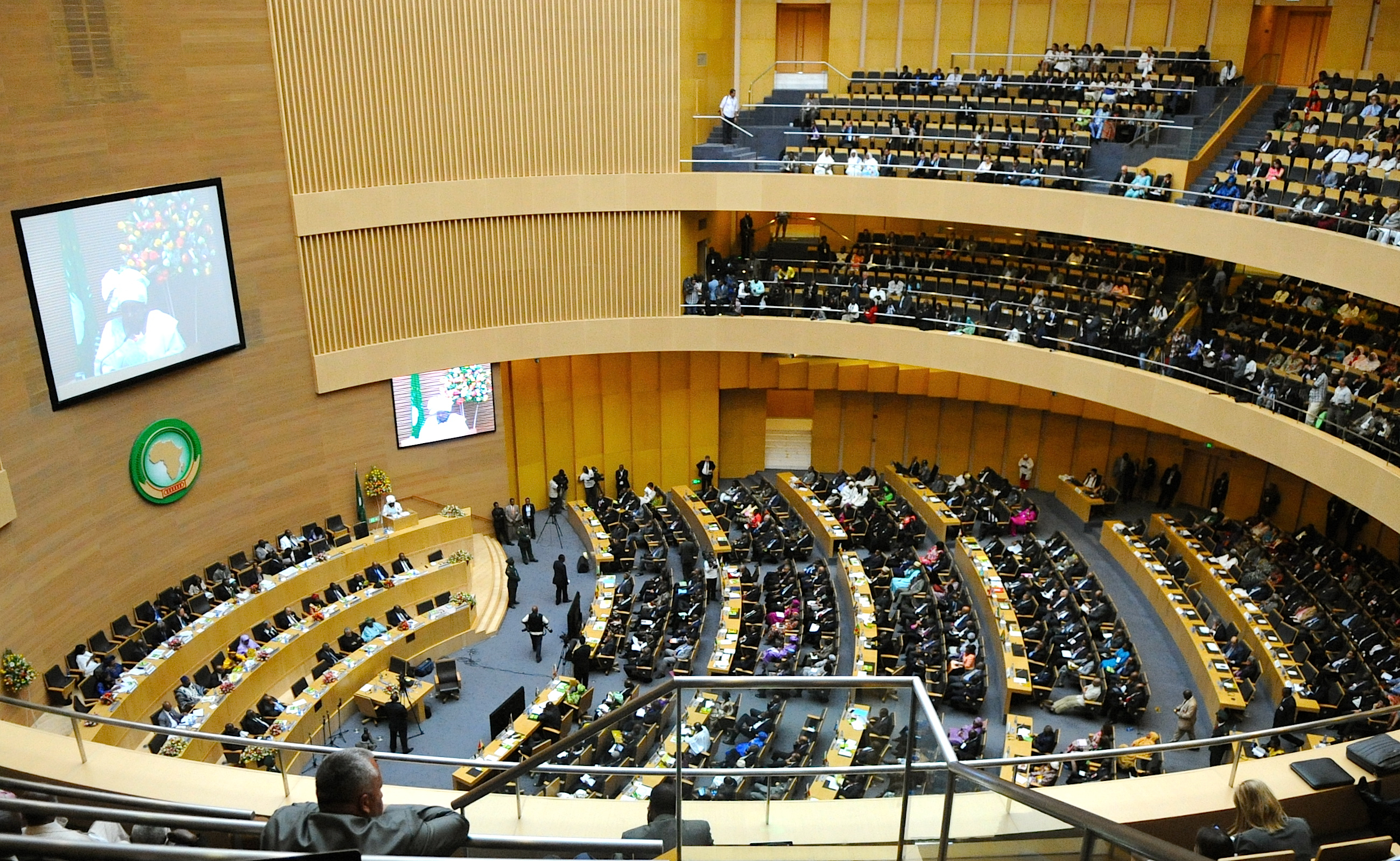 Delegates gather at the African Union summit in Addis Ababa.